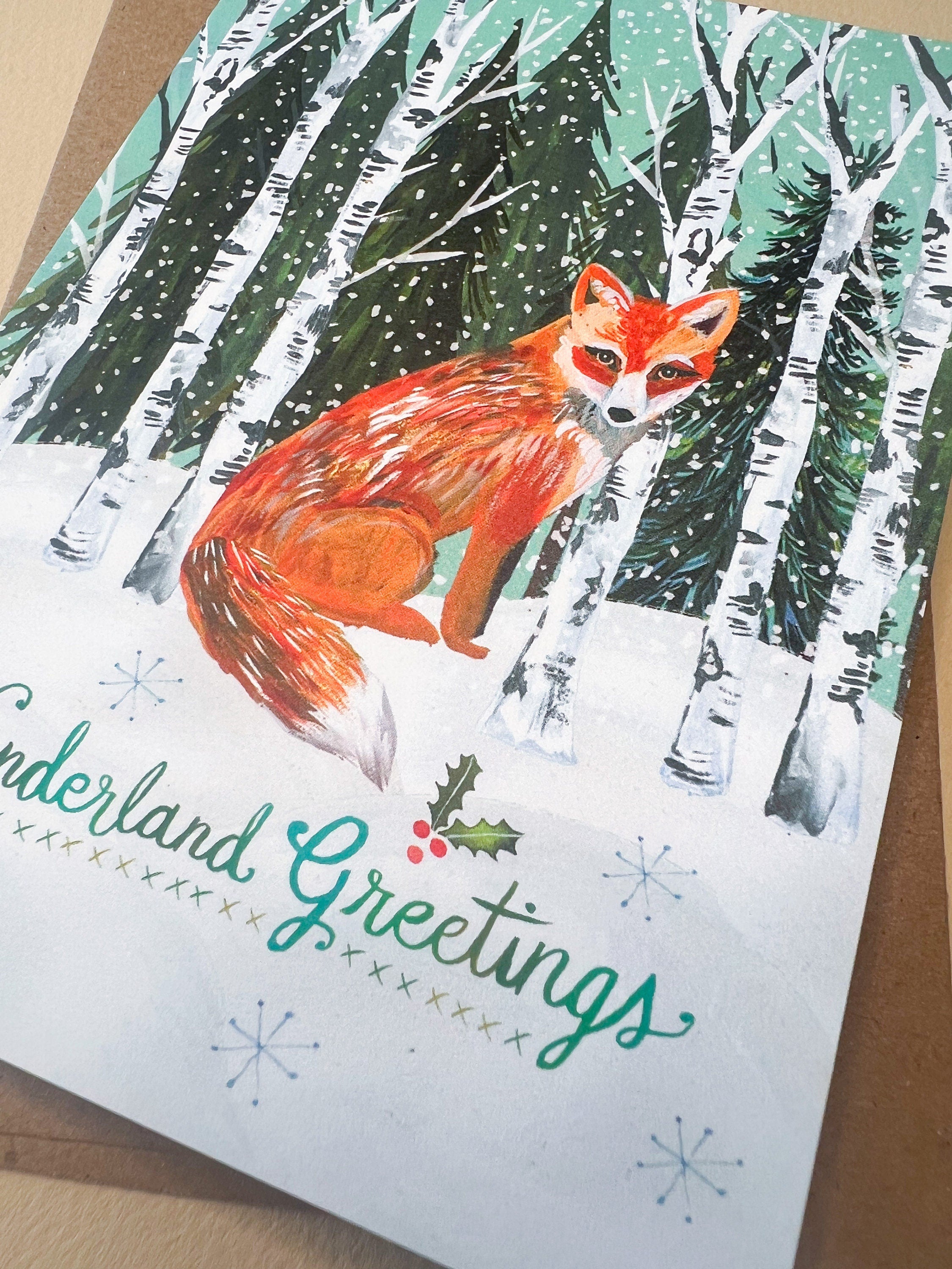 Wonderland Fox Holiday Card