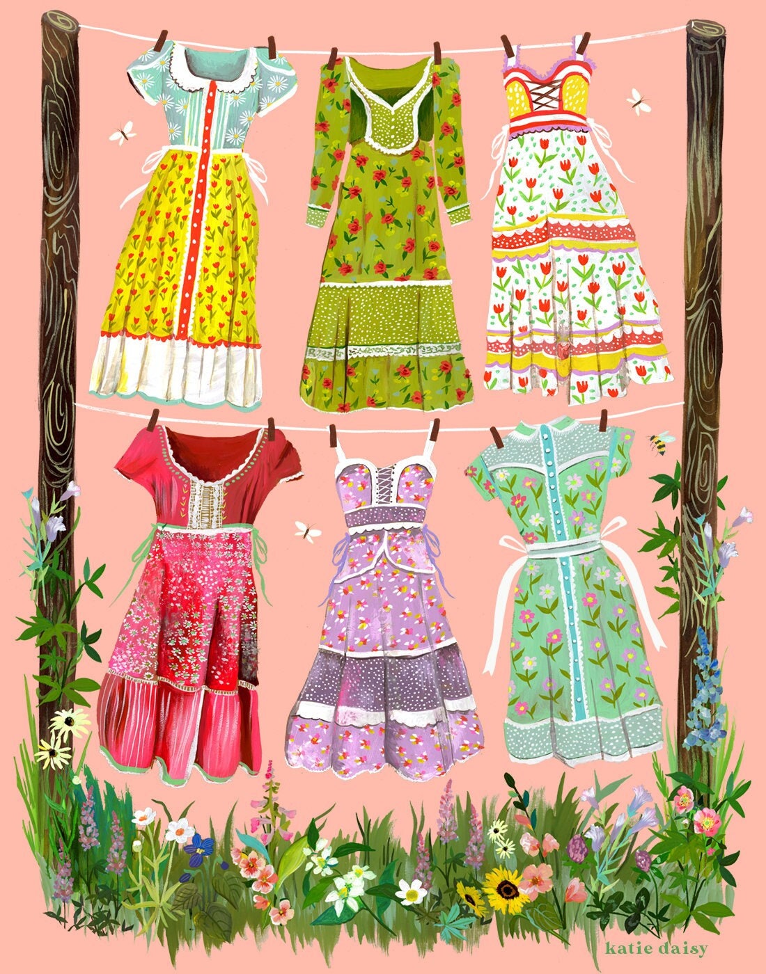 Prairie Dresses Art Print