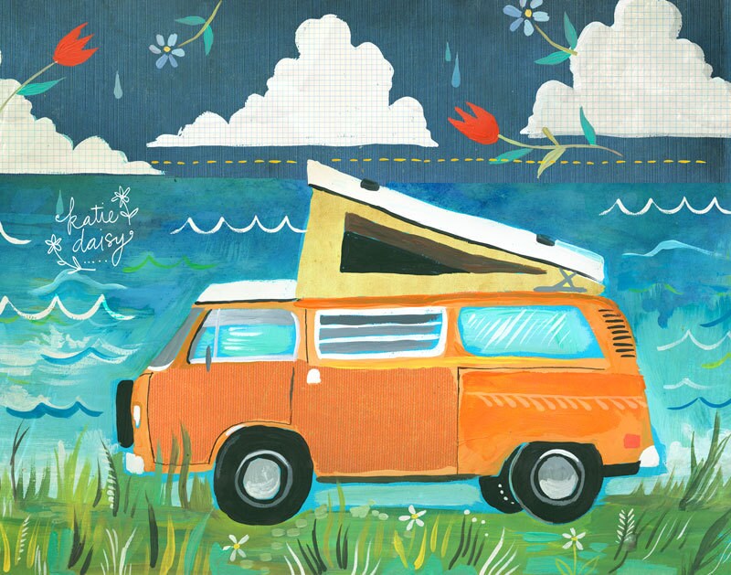 Daytrip VW Bus Art Print