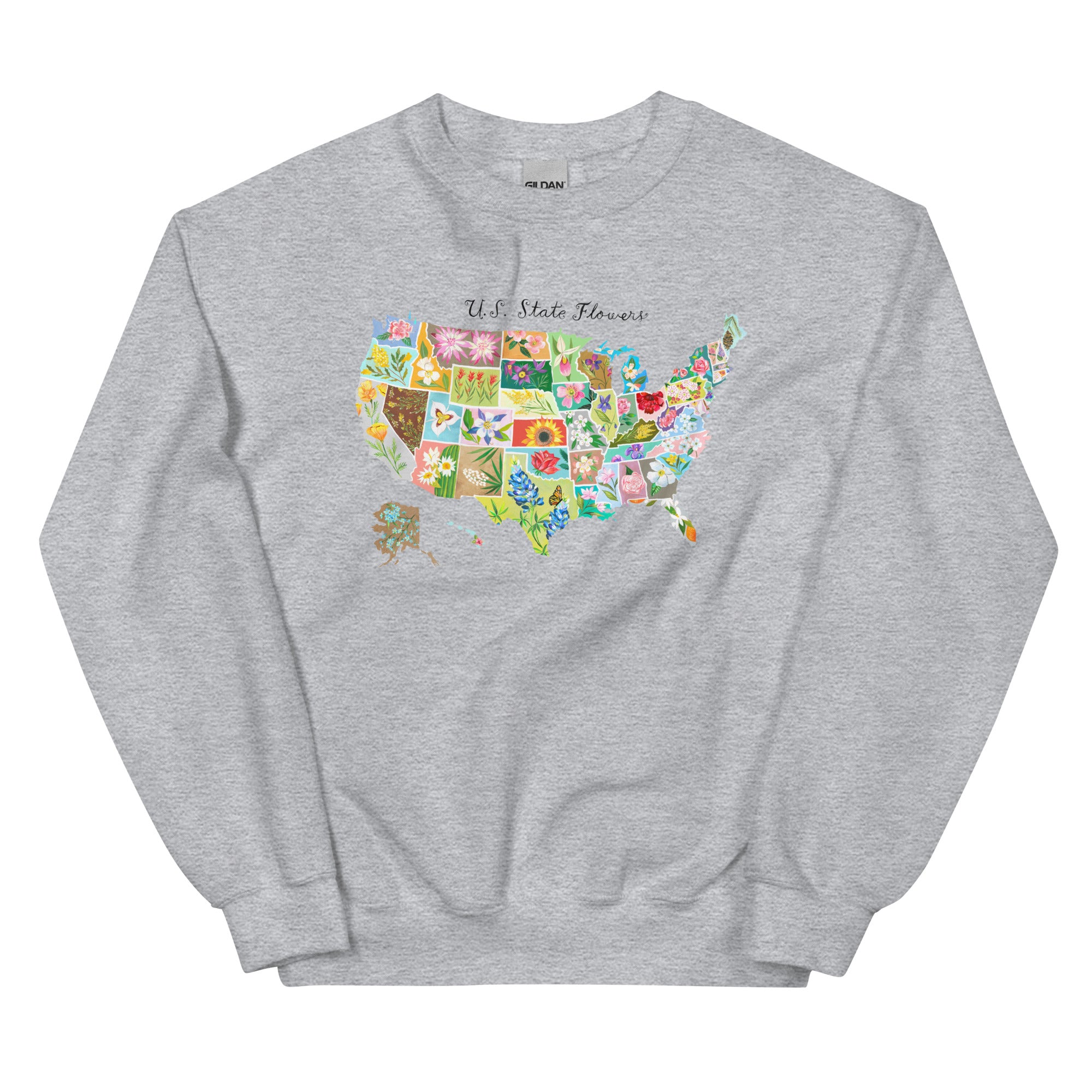 State Flowers Unisex Sweatshirt Sport Grey