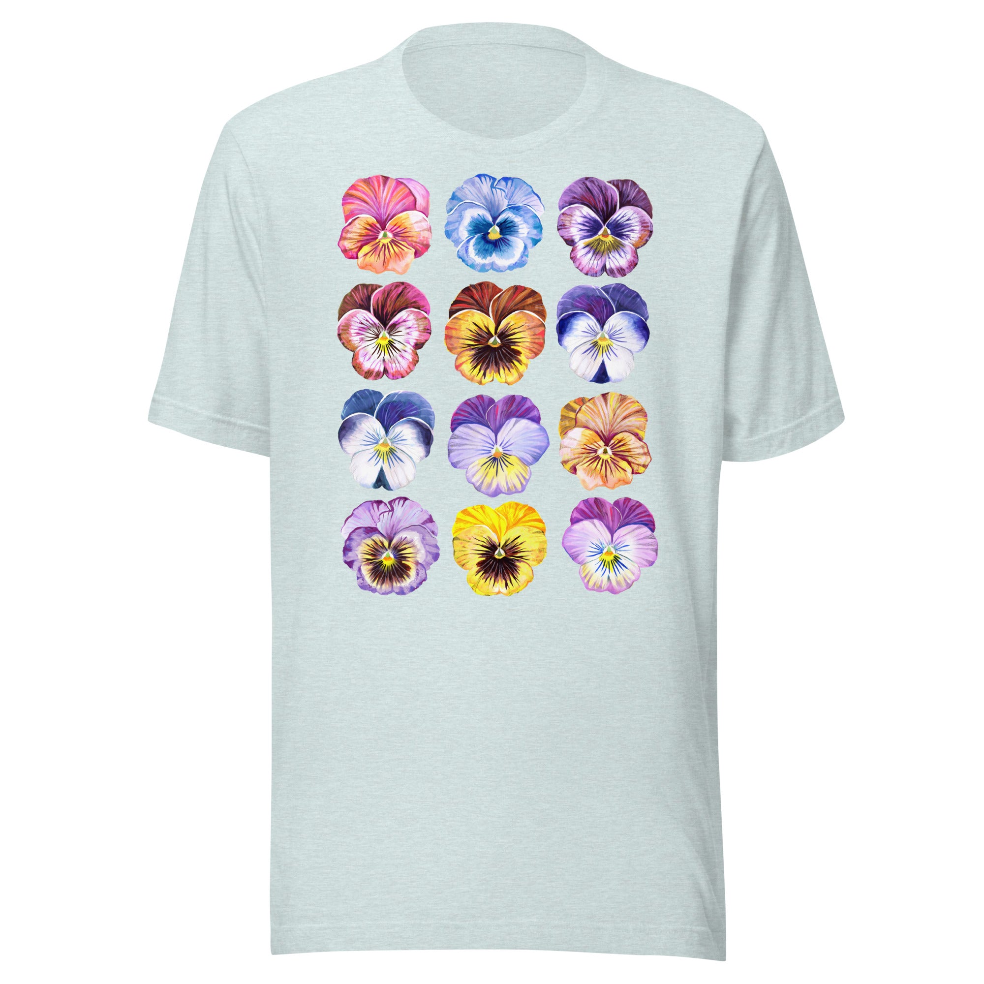 Pansy Unisex t-shirt Heather Prism Ice Blue