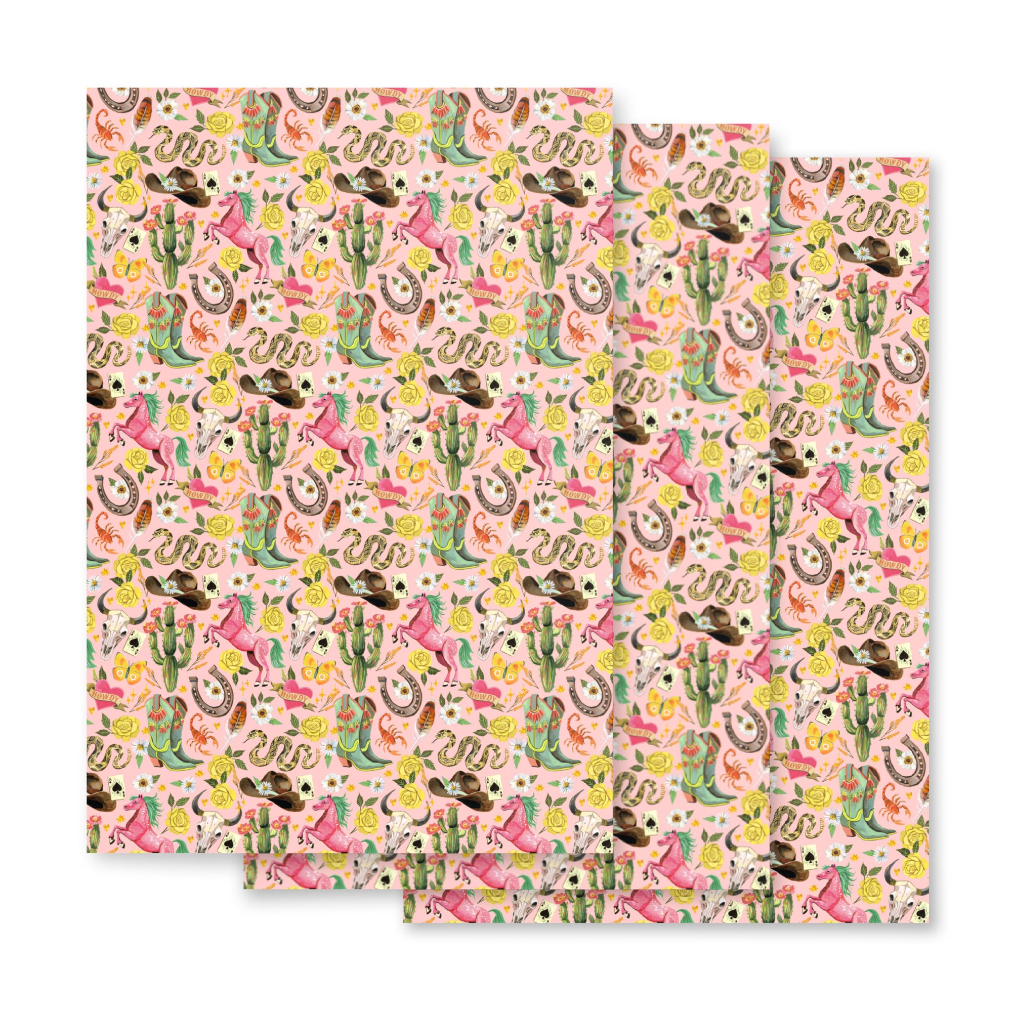 Western Wrapping Paper Sheets
