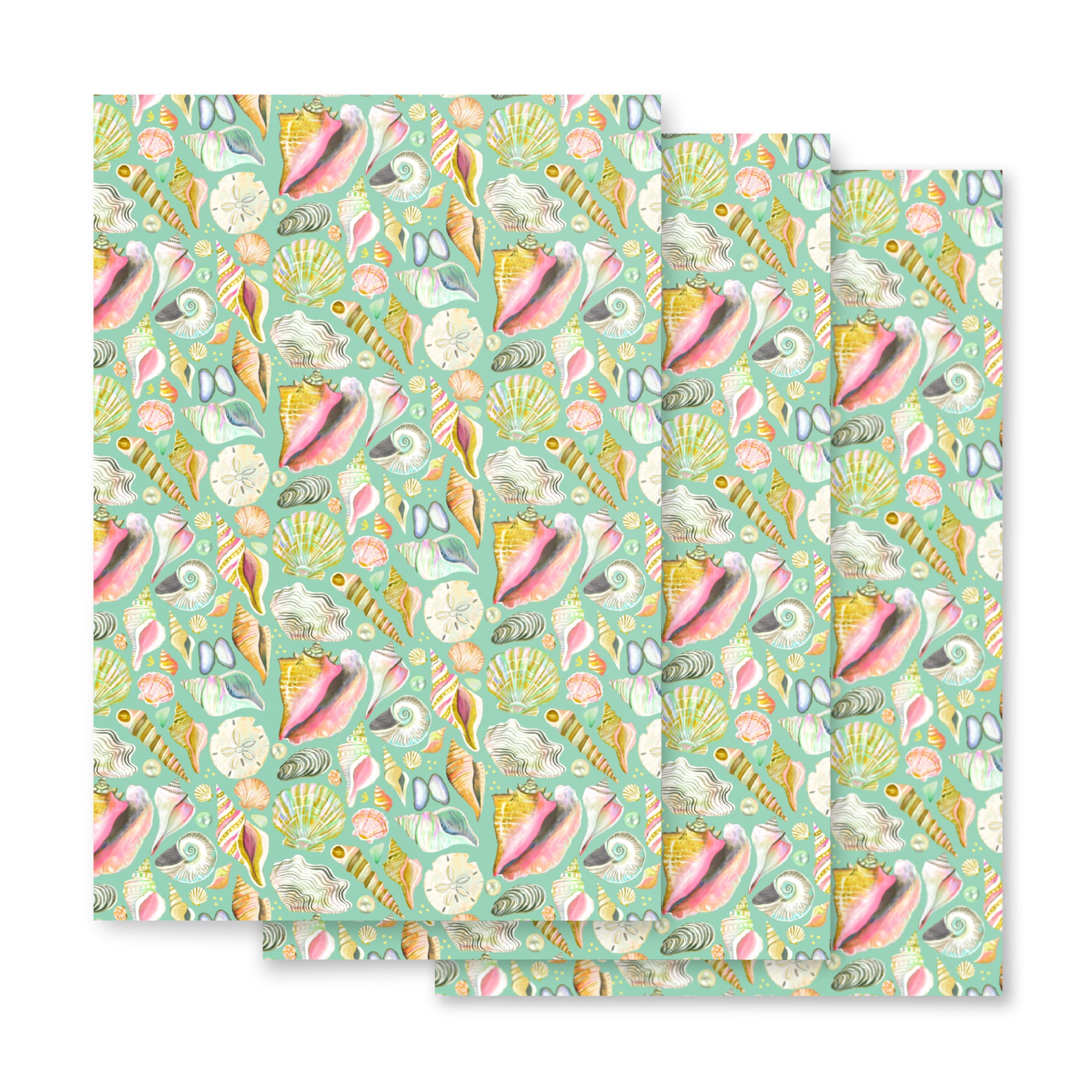 Seashell Wrapping Paper Sheets