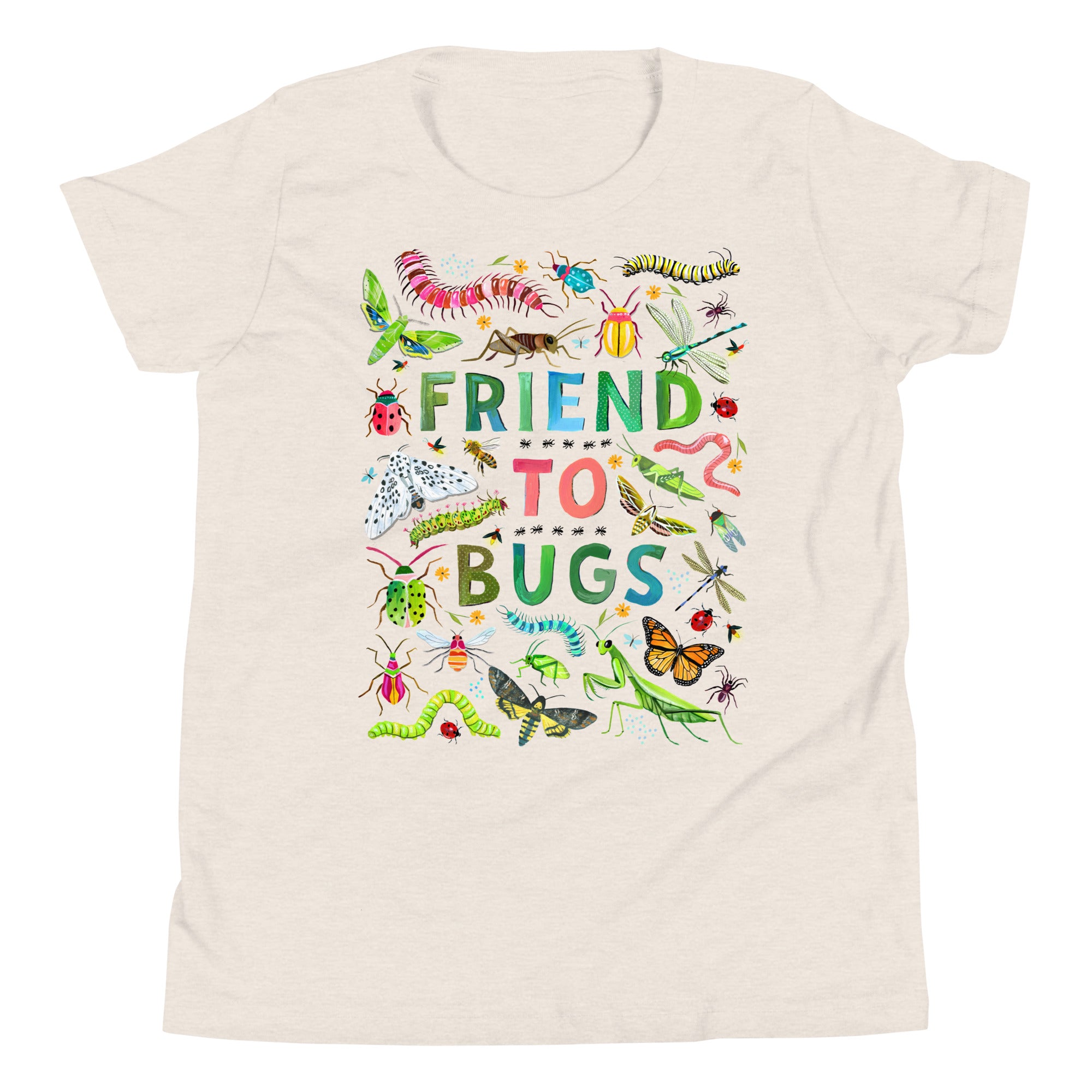 KIDS Friend To Bugs T-Shirt Heather Dust
