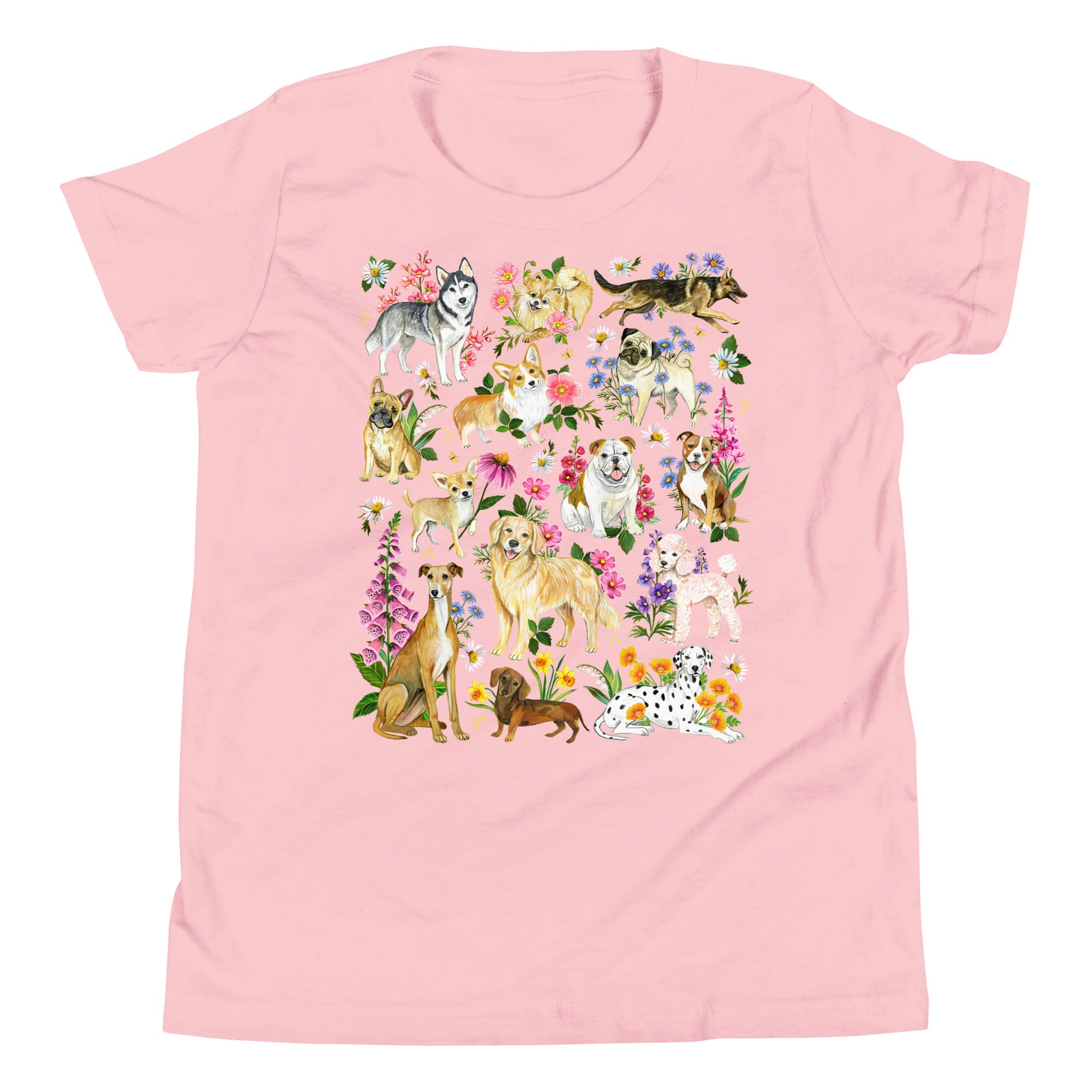 Youth Dogs of The Meadow T-Shirt Pink
